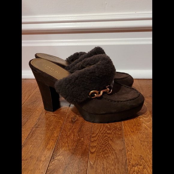 Coach Shoes - Coach heels with soft furry liner - Size 7.5